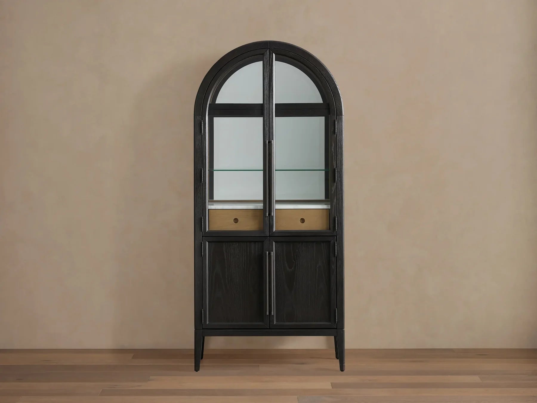 Haven Oak Liquor Cabinet 36”W