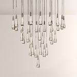 Raindrop Glass Round Solitaire Chandelier -kimoylights