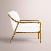 Caloria Slope Arm Chair — FORGED BRASS / SNOW WHITE