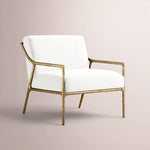 Caloria Slope Arm Chair — FORGED BRASS / SNOW WHITE