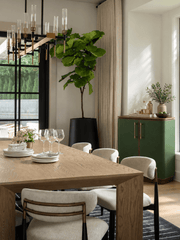 Brevan Bar Cabinet — WALNUT & FOREST GREEN