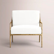 Caloria Slope Arm Chair — FORGED BRASS / SNOW WHITE