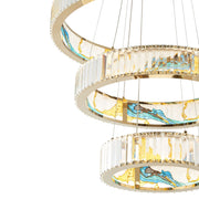 Marin Colorful 3 Tiers Round Crystal Chandelier