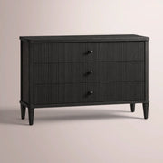 Luvoriel Reeded Closed Nightstand — BLACK OAK / 38