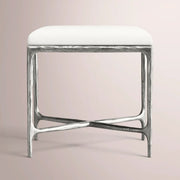 Caloria Fabric Stool — FORGED PEWTER / SNOW WHITE