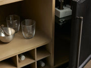 Haven Oak Liquor Cabinet 36”W