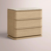 Liromelle Emperador Closed Nightstand — GREIGE BRUSHED OAK / GREY EMPERADOR MARBLE / 26