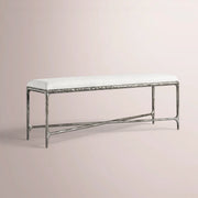 Caloria Fabric End-of-Bed Bench — FORGED PEWTER / 60