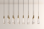 Raindrop Glass Solitaire Linear Chandelier-kimoylights
