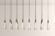 Raindrop Glass Solitaire Linear Chandelier-kimoylights
