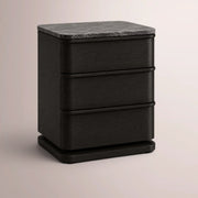Liromelle Emperador Closed Nightstand — BLACK BRUSHED OAK / BLACK EMPERADOR MARBLE / 20