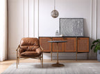 Axton Forge Brown Leather Accent Chairs For Living Reading Room