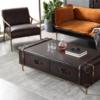 Axton Forge Brown Leather Accent Chair for Living Room