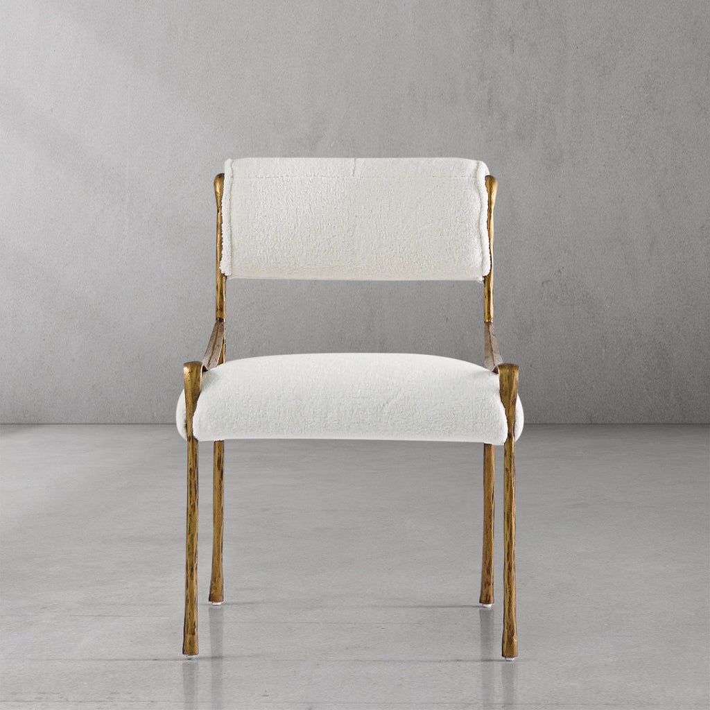 Axton Forge Retro Copper Iron Frame Armless Dining Chair for Dining Room