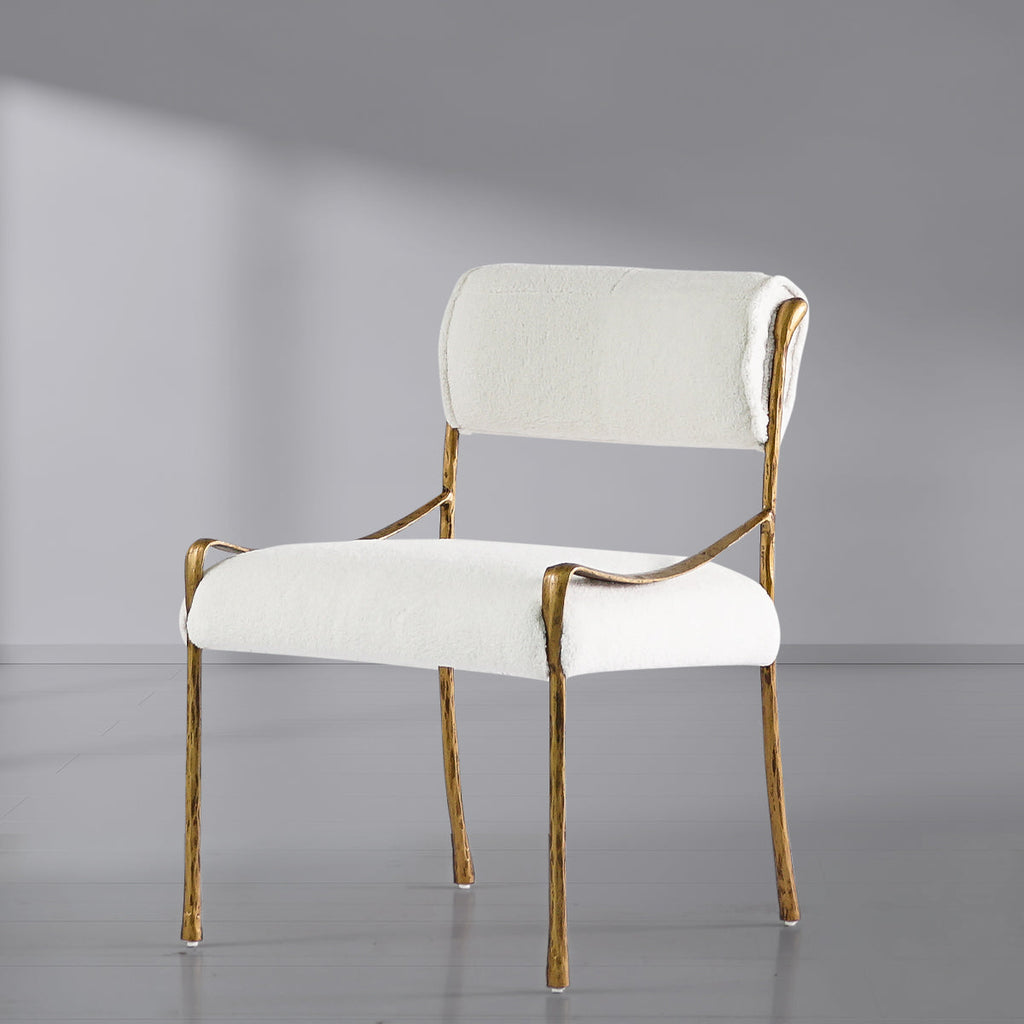 Axton Forge Retro Copper Iron Frame Armless Dining Chair for Dining Room