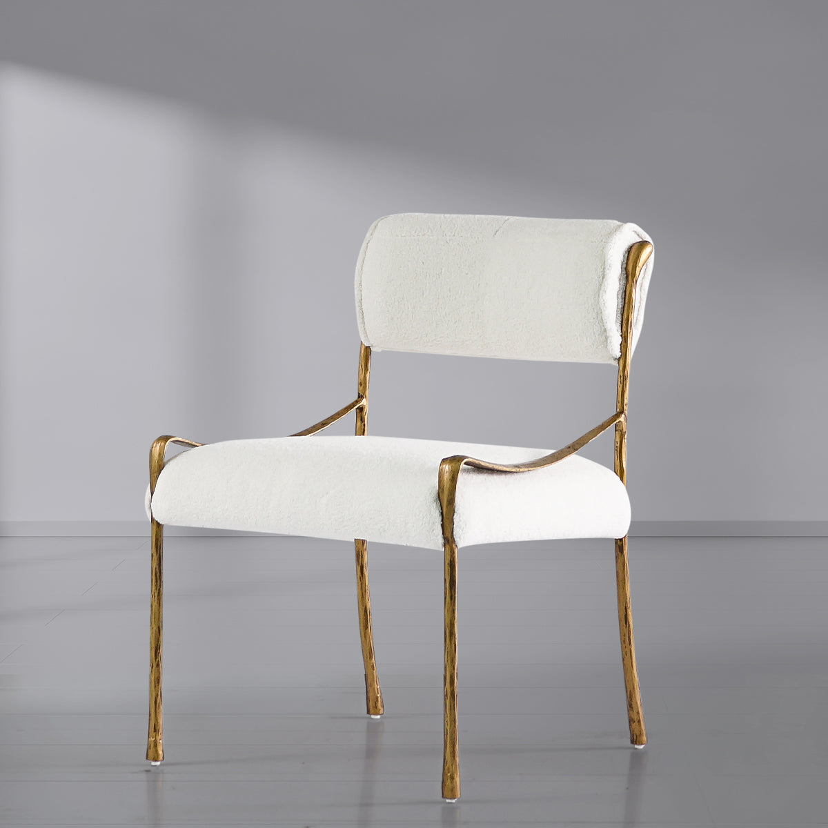 Axton Forge Retro Copper Iron Frame Armless Dining Chair for Dining Room