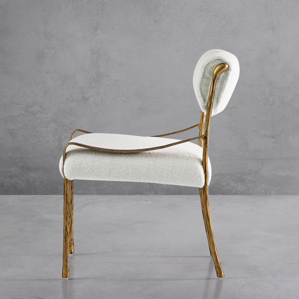 Axton Forge Retro Copper Iron Frame Armless Dining Chair for Dining Room