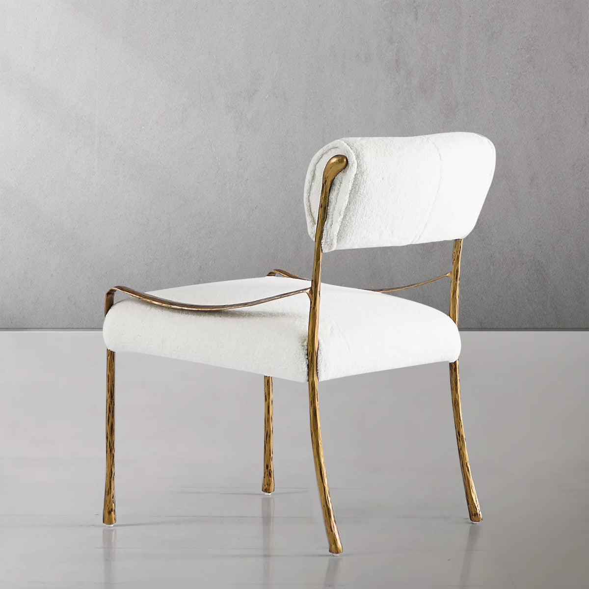 Axton Forge Retro Copper Iron Frame Armless Dining Chair for Dining Room