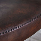 Axton Forge Brown Leather Lounge Armchair for Living Room