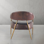Axton Forge Brown Leather Lounge Armchair for Living Room