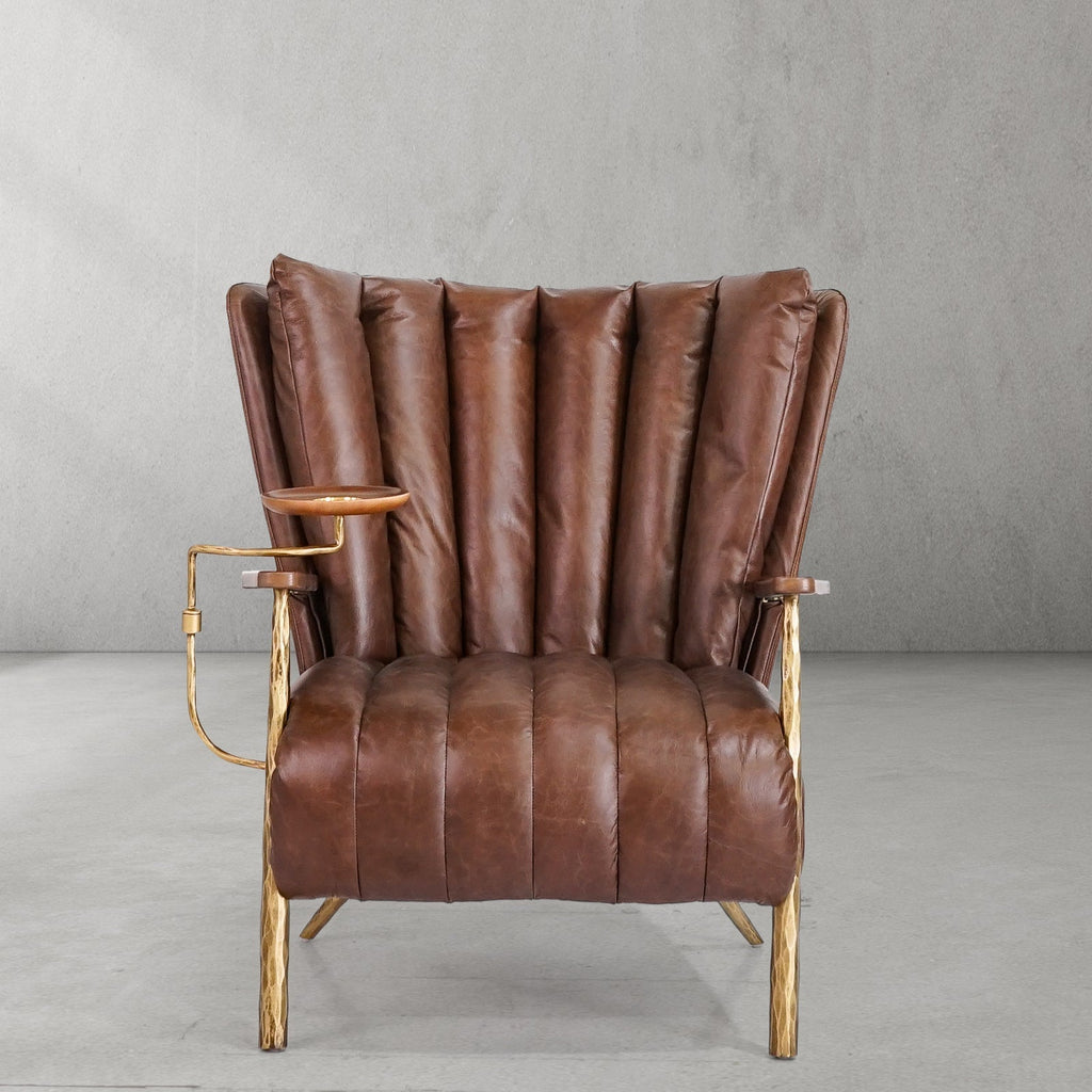 Axton Forge Leather Armchair Cigar Chair For Living Room