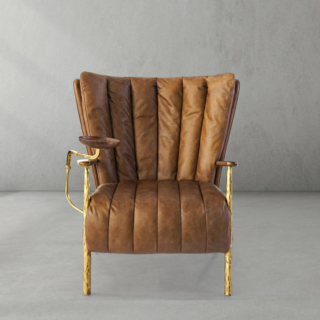 Axton Forge Leather Armchair Cigar Chair For Living Room