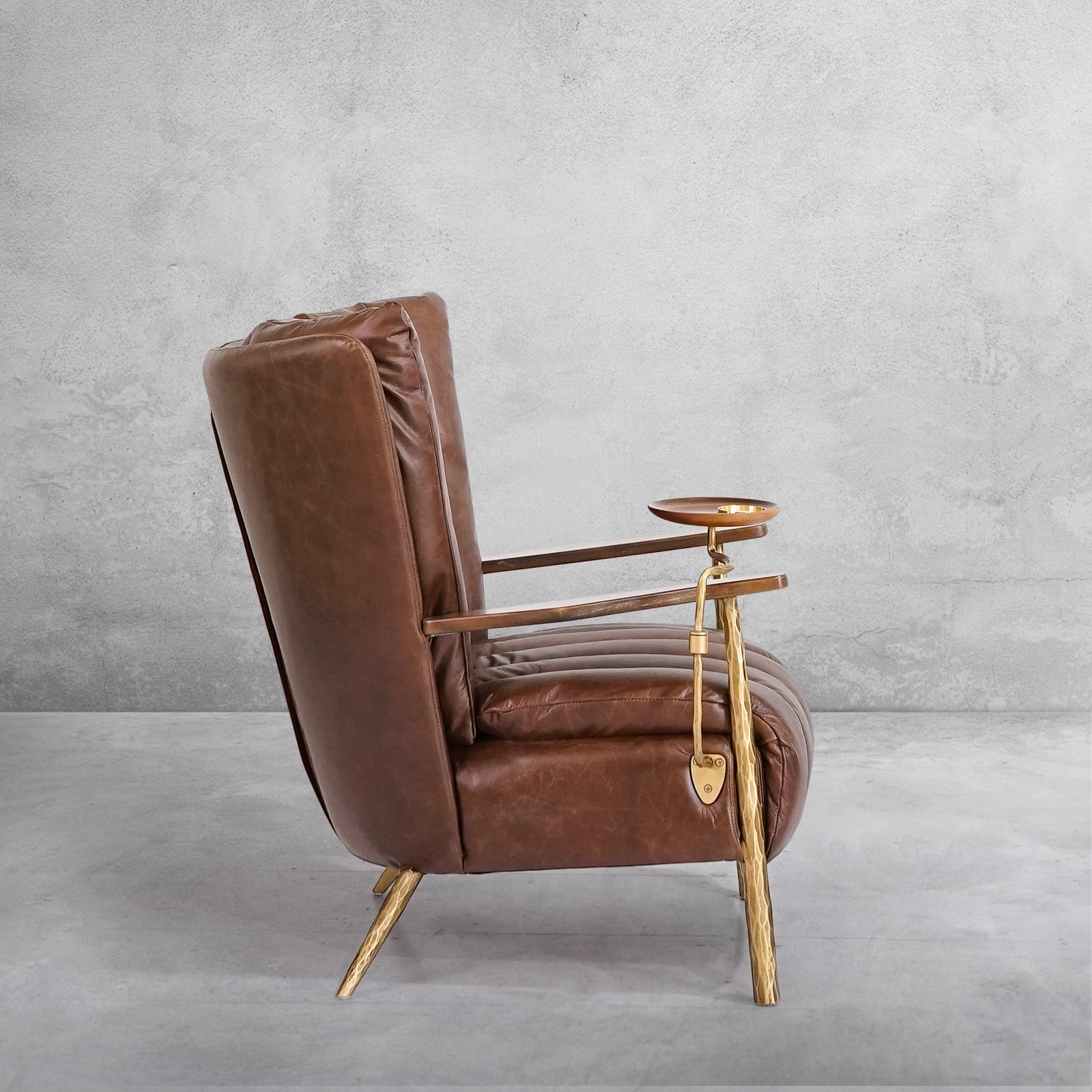Axton Forge Leather Armchair Cigar Chair For Living Room