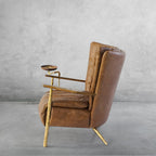 Axton Forge Leather Armchair Cigar Chair For Living Room