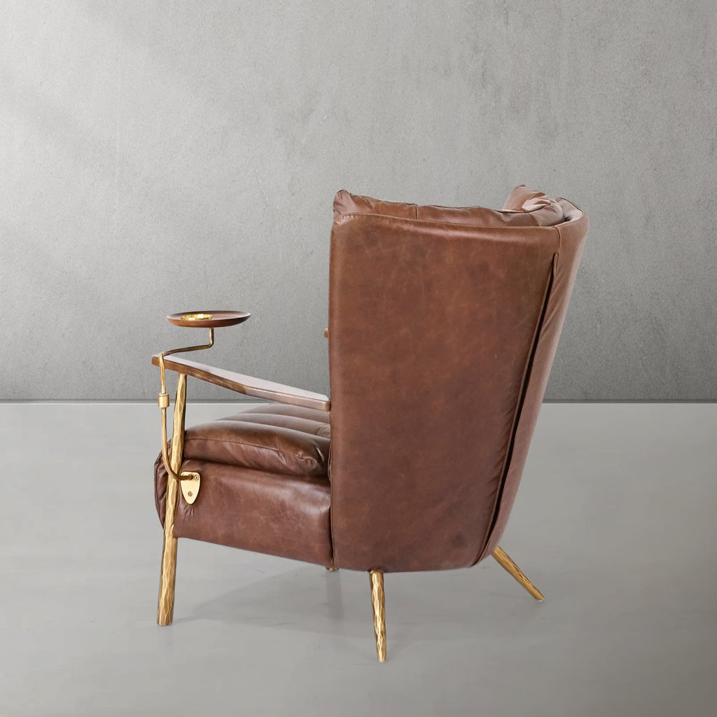 Axton Forge Leather Armchair Cigar Chair For Living Room