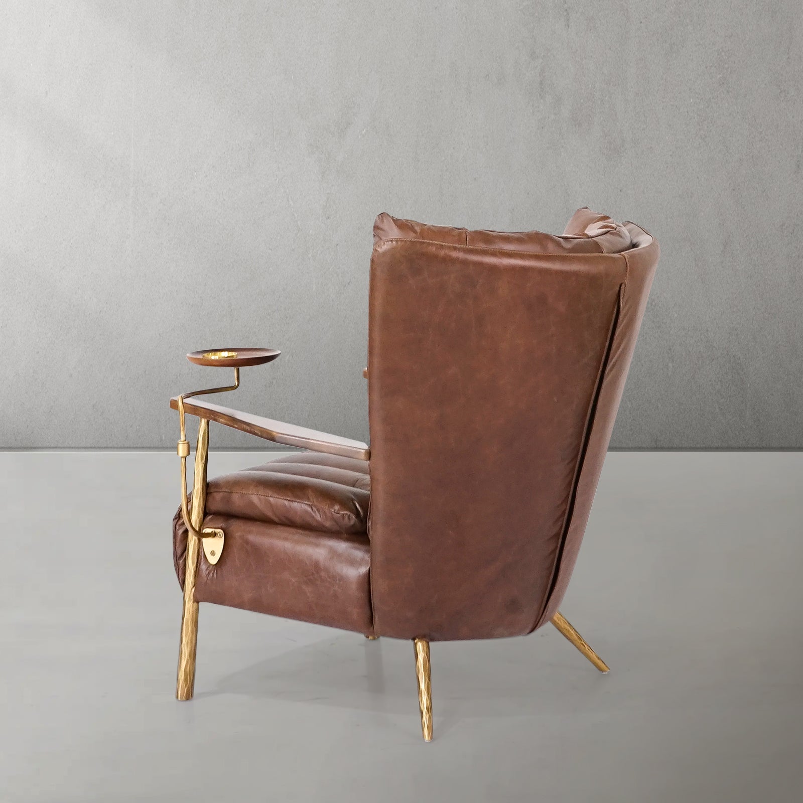 Axton Forge Leather Armchair Cigar Chair For Living Room