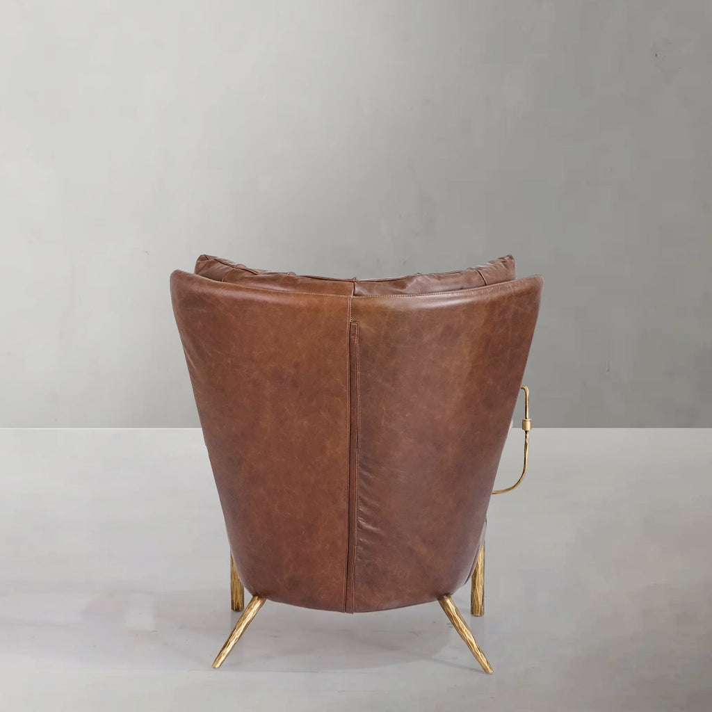 Axton Forge Leather Armchair Cigar Chair For Living Room