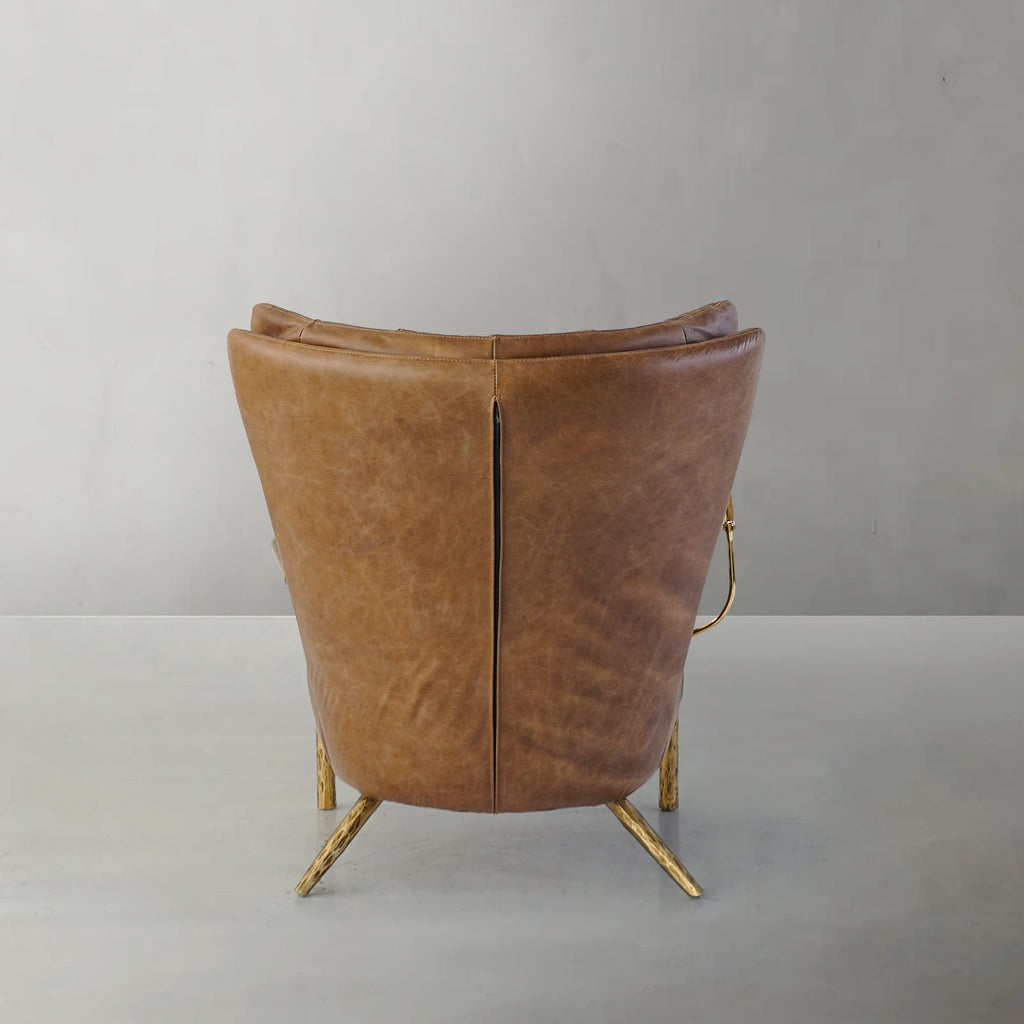 Axton Forge Leather Armchair Cigar Chair For Living Room
