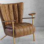 Axton Forge Leather Armchair Cigar Chair For Living Room