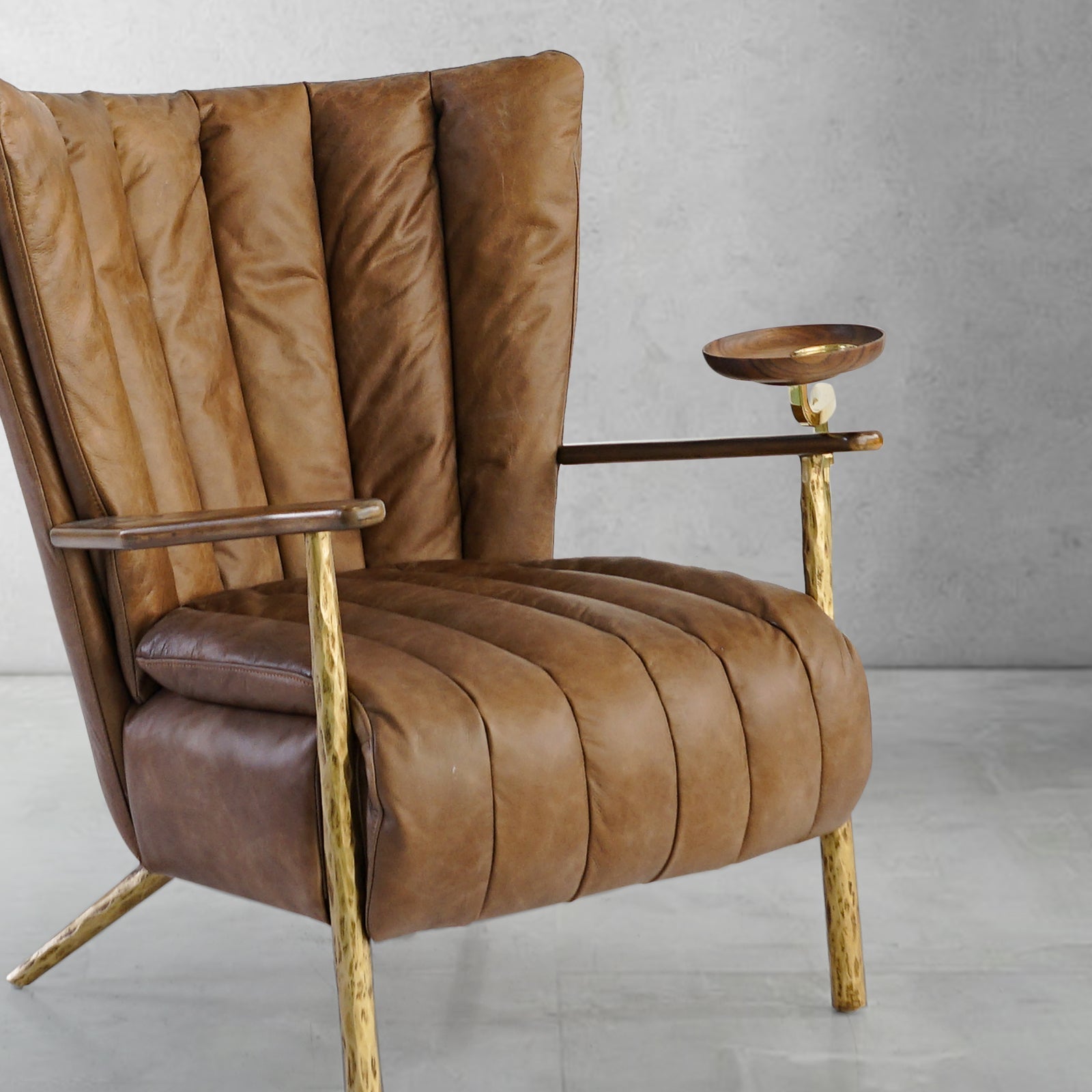 Axton Forge Leather Armchair Cigar Chair For Living Room