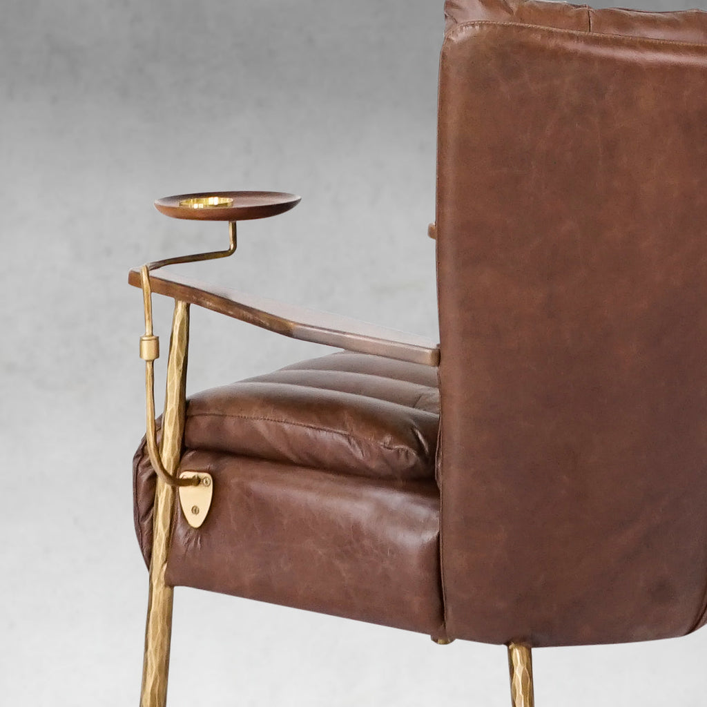 Axton Forge Leather Armchair Cigar Chair For Living Room