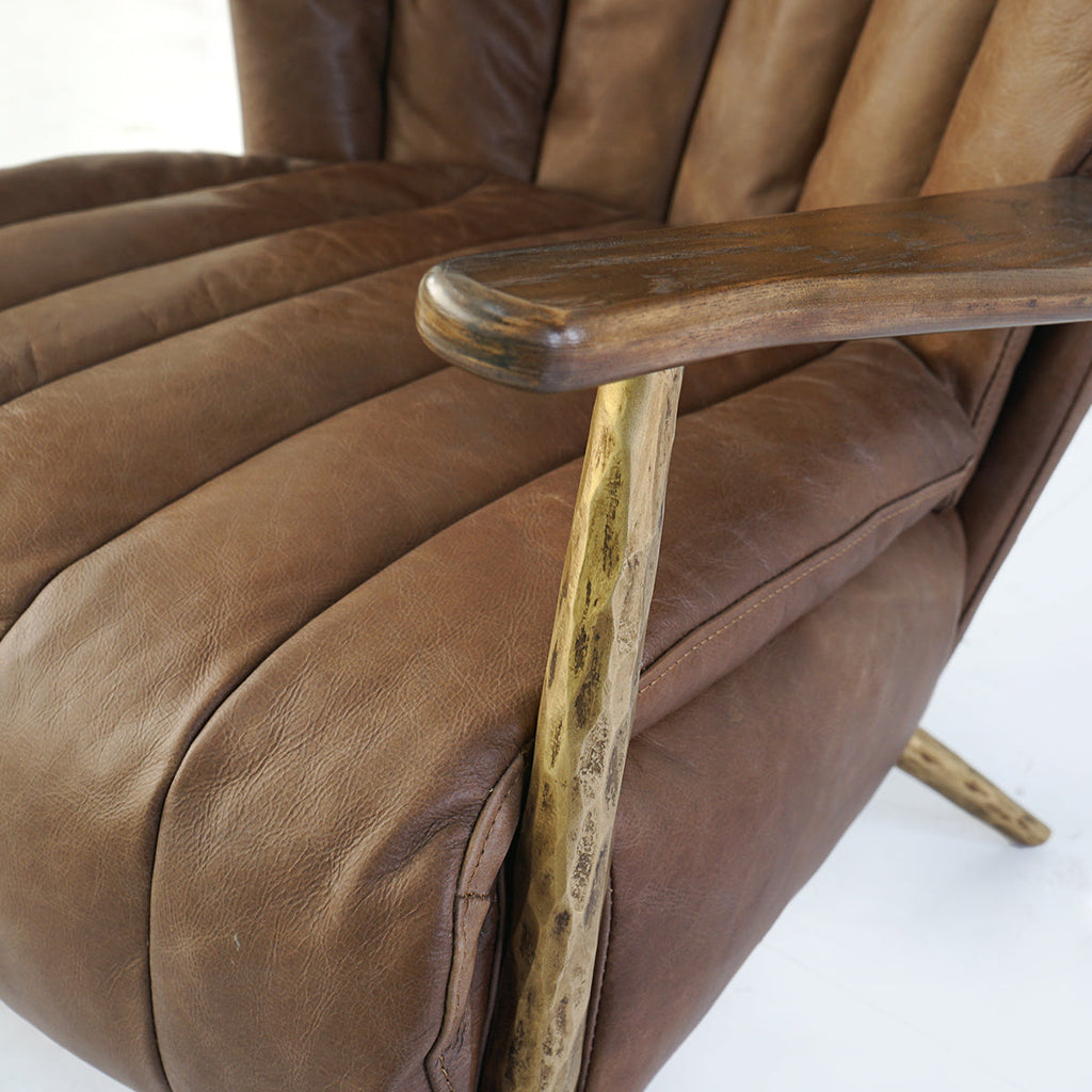 Axton Forge Leather Armchair Cigar Chair For Living Room