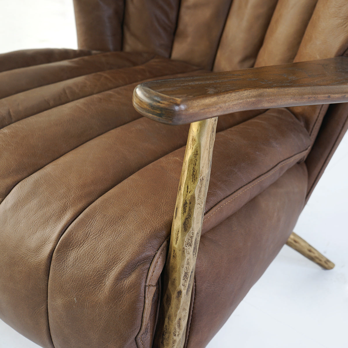 Axton Forge Leather Armchair Cigar Chair For Living Room