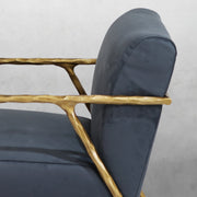 Thaddeus Retro Silver Iron Frame Track Armchair