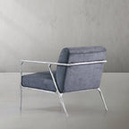 Axton Forge Retro Silver Iron Frame Armchair For Living Room