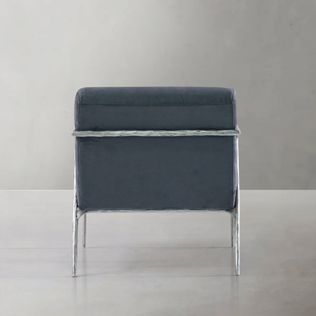 Axton Forge Retro Silver Iron Frame Armchair For Living Room