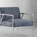 Axton Forge Retro Silver Iron Frame Armchair For Living Room