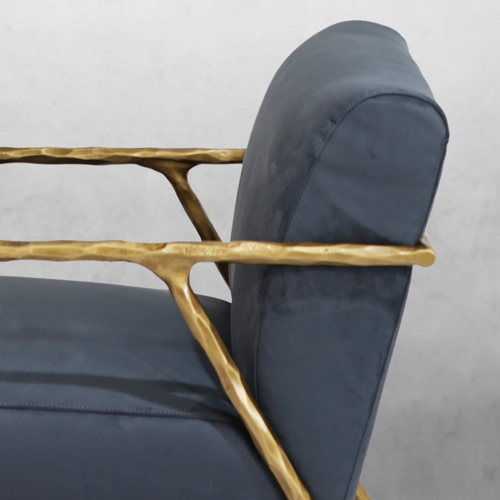 Axton Forge Retro Silver Iron Frame Armchair For Living Room