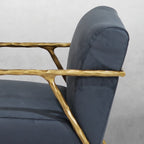 Axton Forge Retro Silver Iron Frame Armchair For Living Room