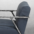 Axton Forge Retro Silver Iron Frame Armchair For Living Room