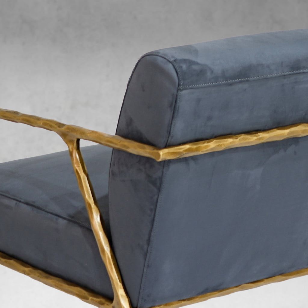 Axton Forge Retro Silver Iron Frame Armchair For Living Room