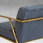 Axton Forge Retro Silver Iron Frame Armchair For Living Room