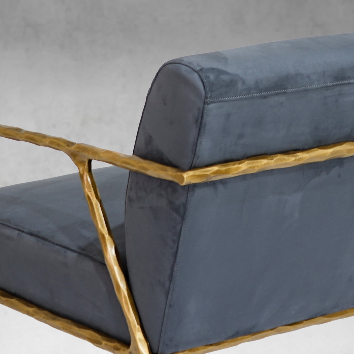 Axton Forge Retro Silver Iron Frame Armchair For Living Room