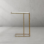 Thaddeus Tempered Glass C-Shaped Side Table