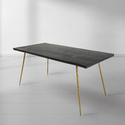 Thaddeus Vintage Style Metal Frame Dining Table