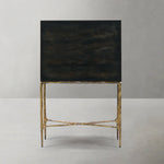 Thaddeus Metal Frame Rattan Side Cabinet